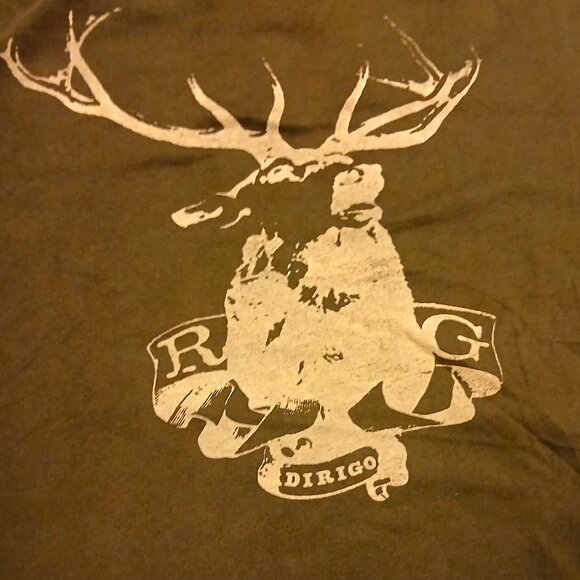 🔥🔥ON SALE Vintage Rouges Gallery T-shirt Army Green Cream Graphic Men M USA - Picture 3 of 3